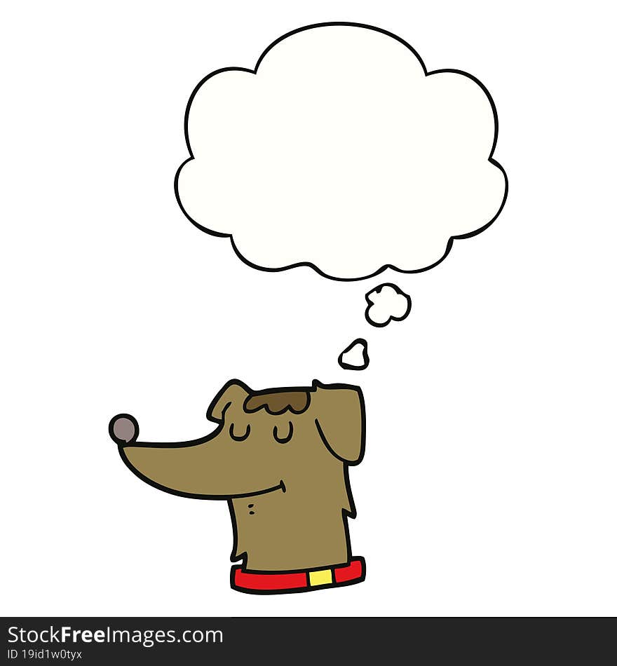 cartoon dog with thought bubble. cartoon dog with thought bubble