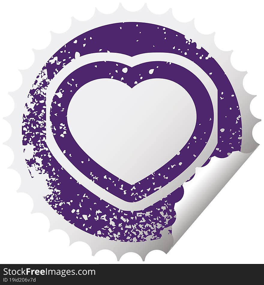 heart symbol graphic distressed sticker illustration icon