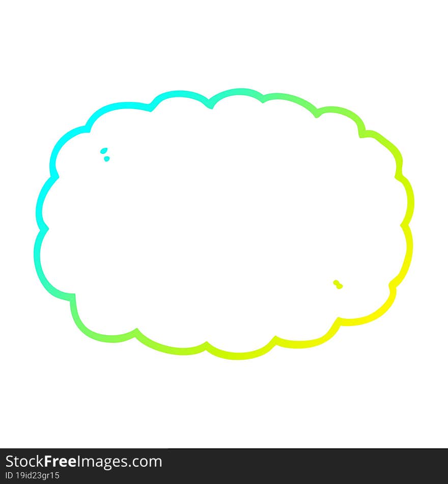 cold gradient line drawing cartoon cloud