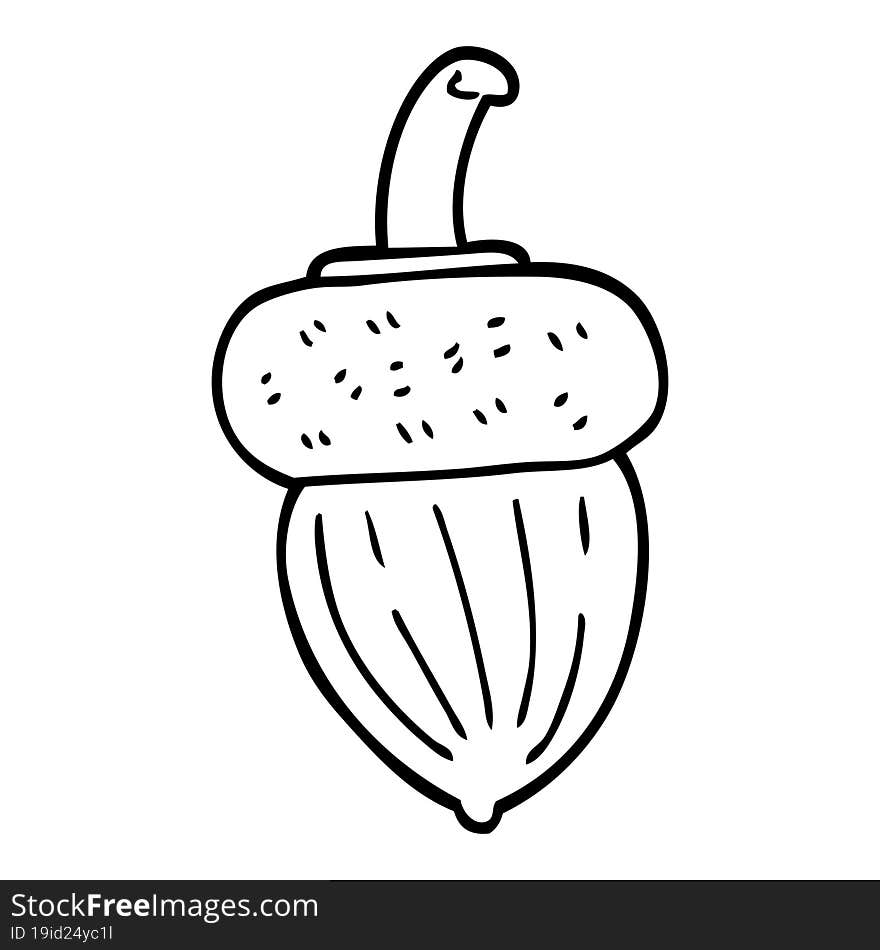 line drawing cartoon acorn