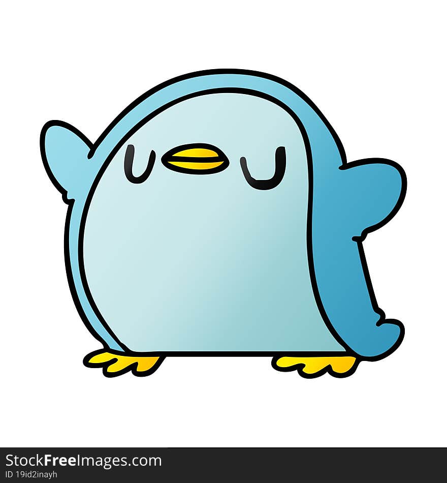 gradient cartoon kawaii of a cute penguin