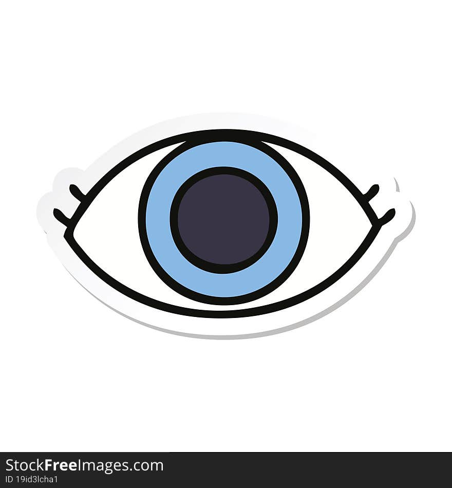 sticker of a cute cartoon eye