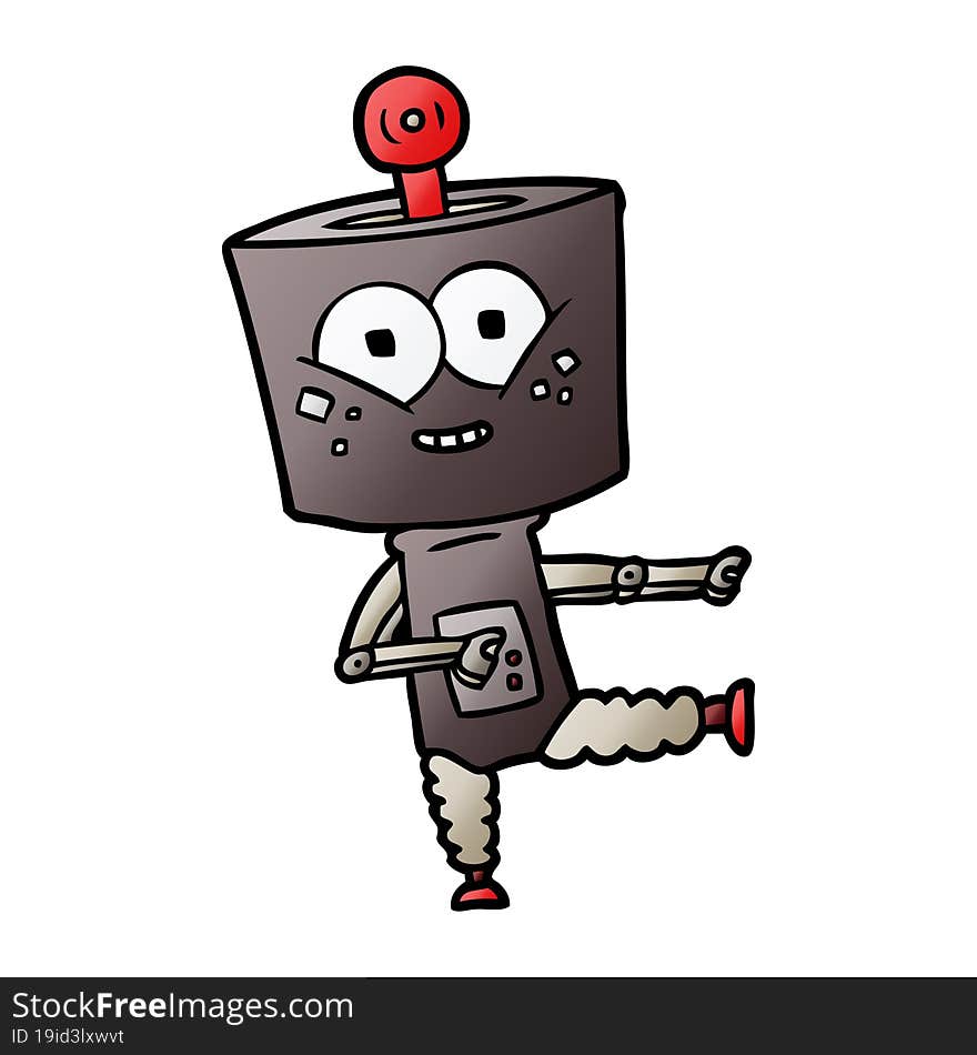 happy cartoon robot dancing. happy cartoon robot dancing