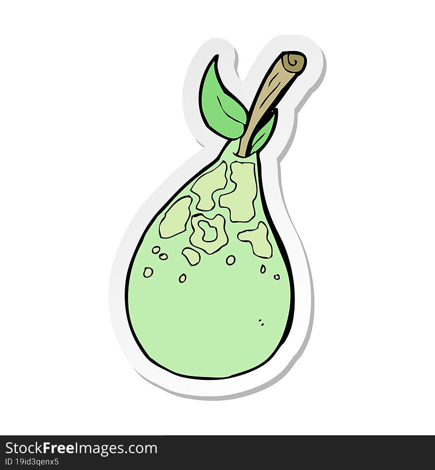 sticker of a cartoon pear