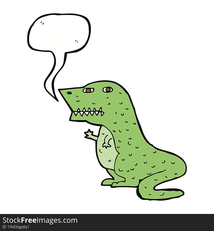 cartoon dinosaur with speech bubble