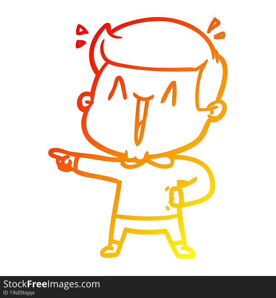 warm gradient line drawing cartoon excited man