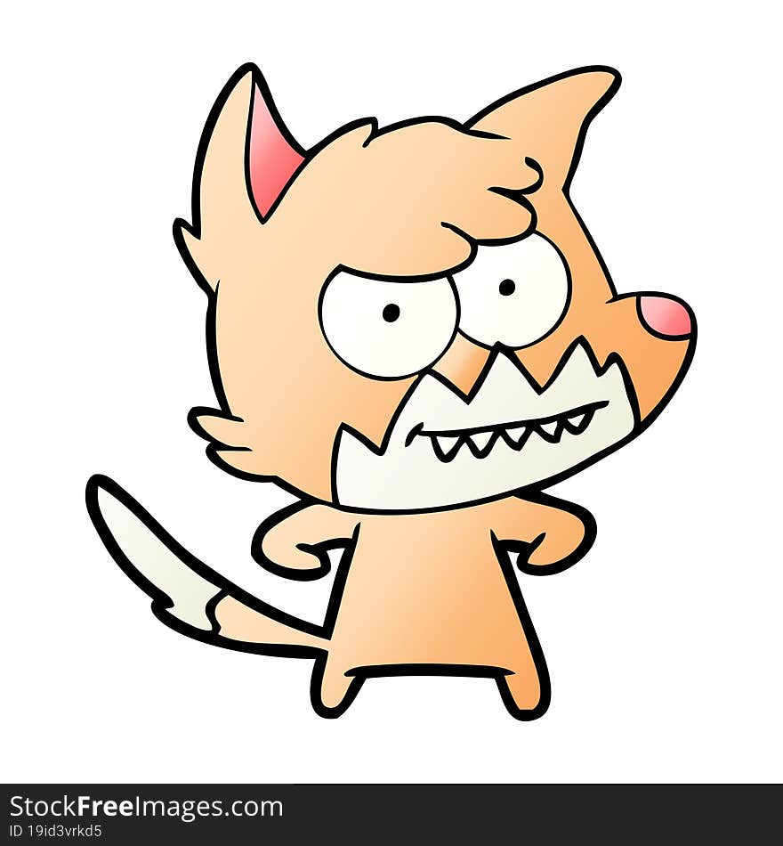 cartoon grinning fox. cartoon grinning fox