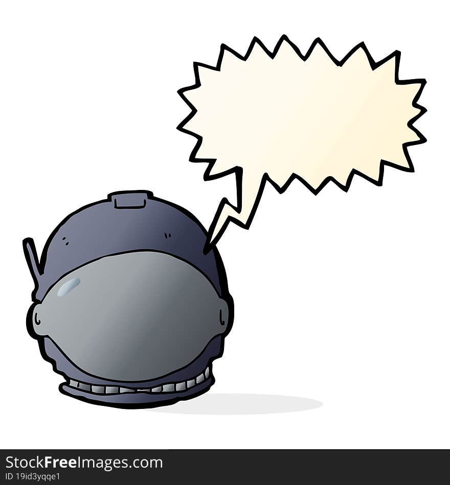 cartoon astronaut face with speech bubble