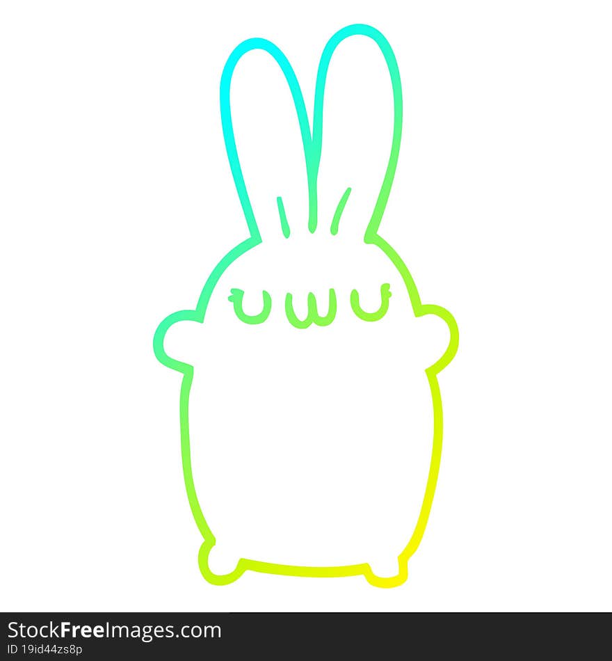 cold gradient line drawing cartoon rabbit