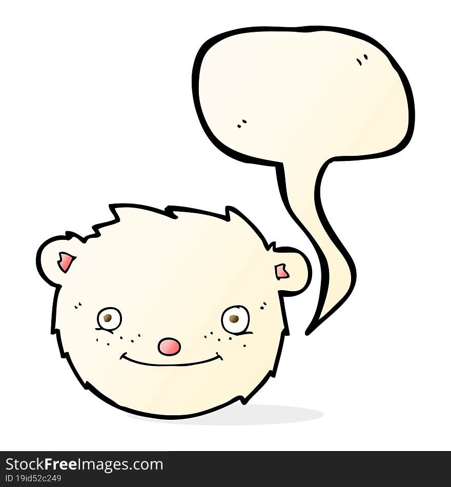 cartoon polar bear head with speech bubble