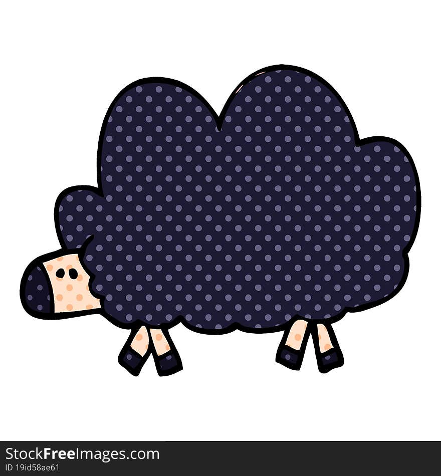 cartoon doodle of a black sheep