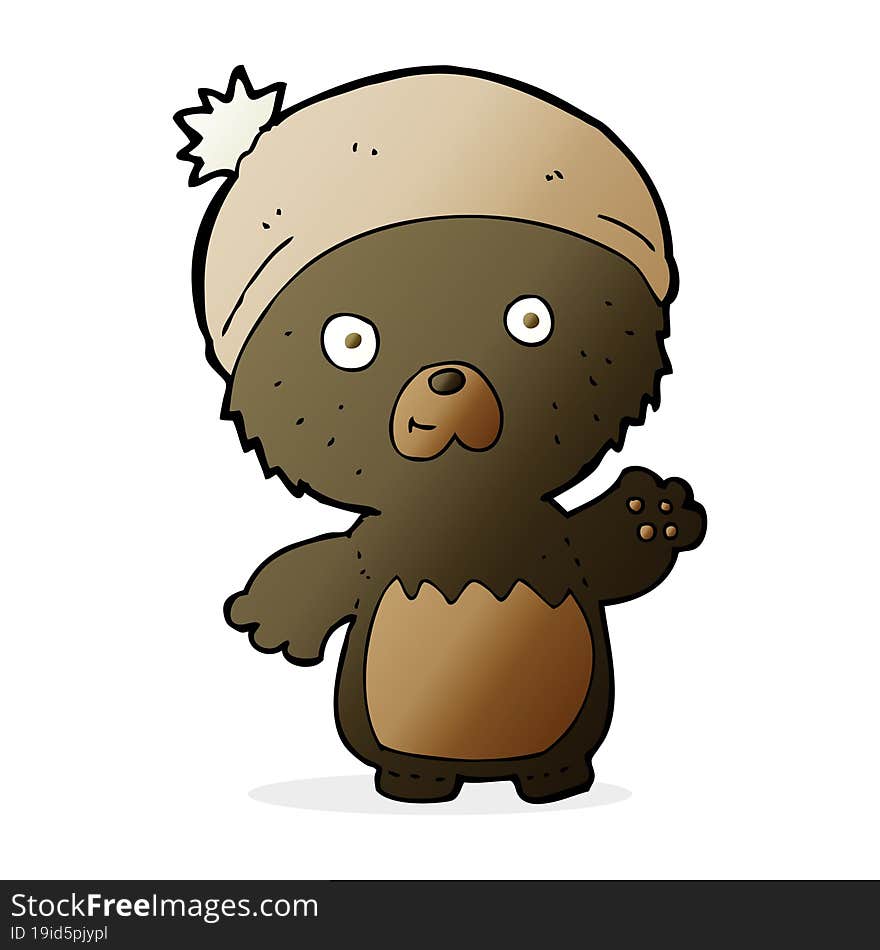 Cartoon Cute Teddy Bear In Hat