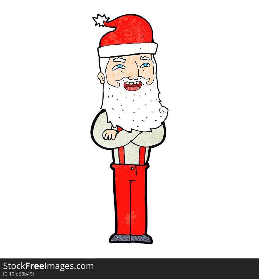 cartoon hipster santa