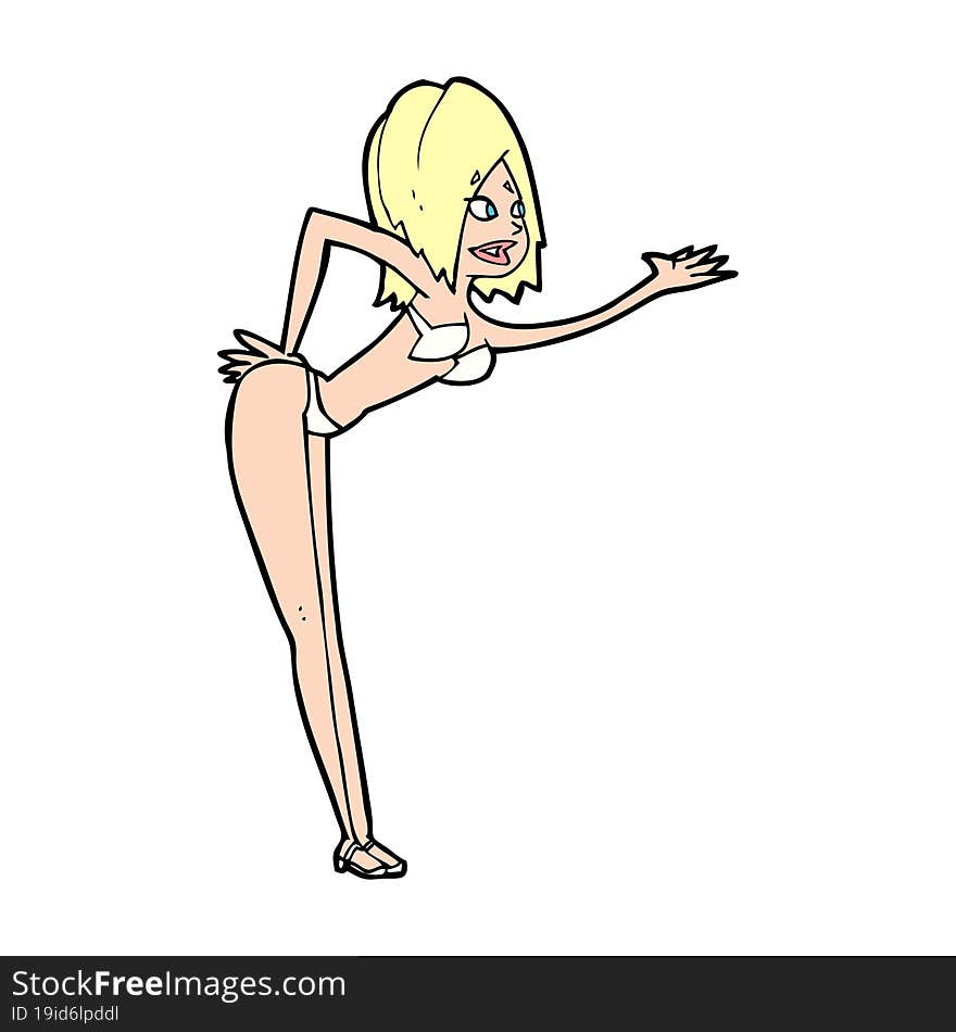 cartoon woman in bikini