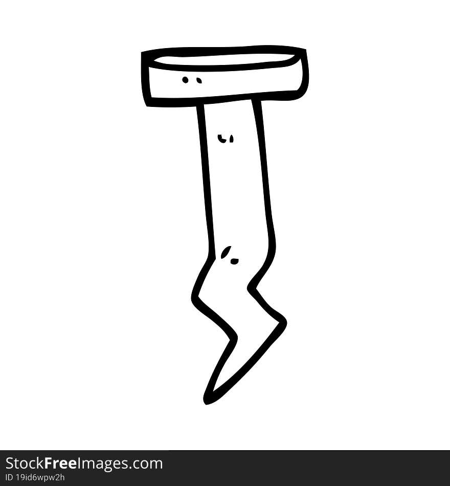 line drawing cartoon old nail