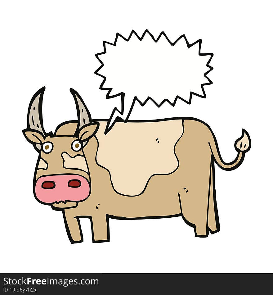 cartoon bull with speech bubble