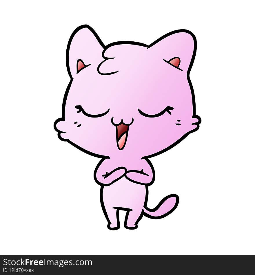 happy cartoon cat. happy cartoon cat