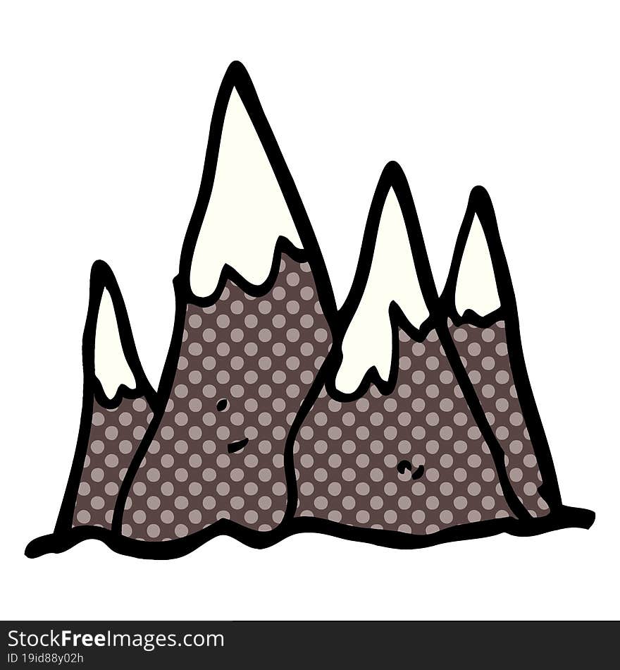 Cartoon Doodle Tall Mountains