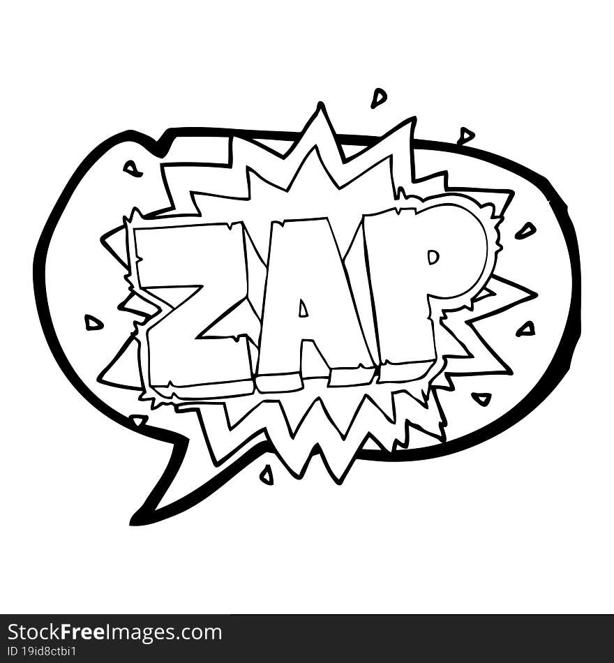 Speech Bubble Cartoon Zap Explosion Sign