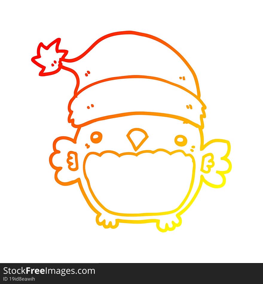 warm gradient line drawing cute christmas owl