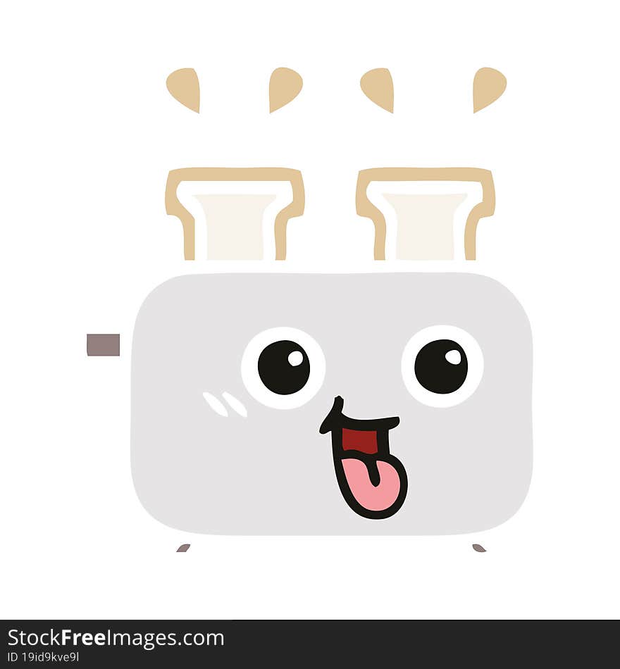 flat color retro cartoon of a of a toaster