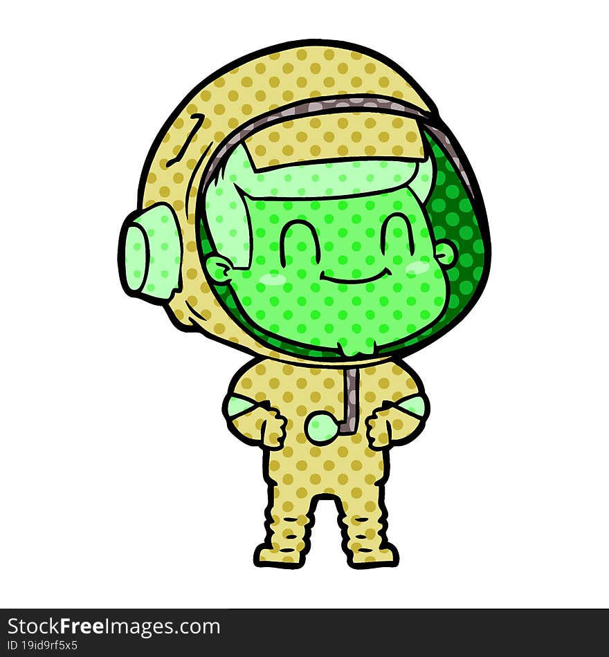 happy cartoon astronaut man. happy cartoon astronaut man