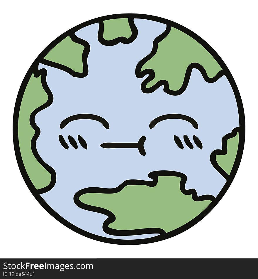 cute cartoon of a planet earth. cute cartoon of a planet earth