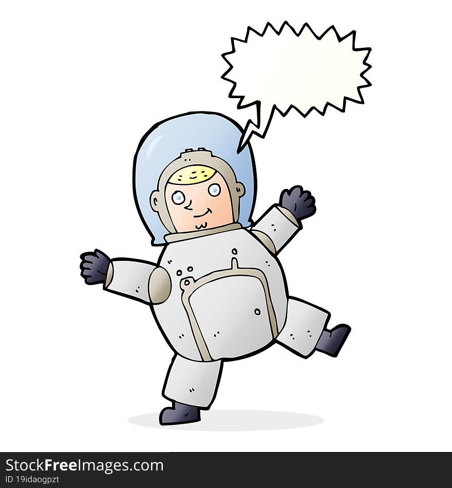 cartoon astronaut with speech bubble