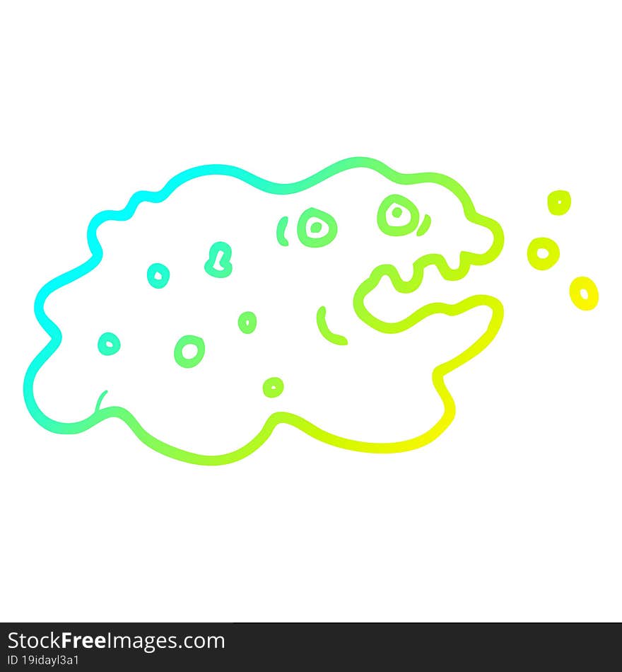 cold gradient line drawing cartoon germ