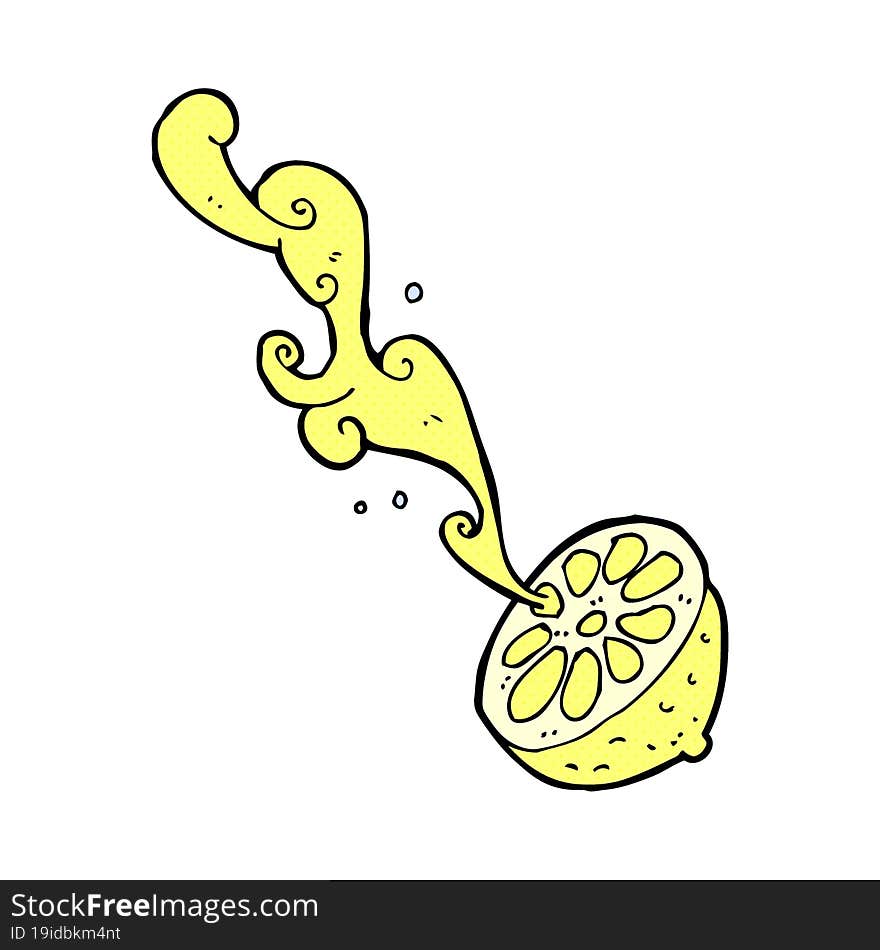 cartoon squirting lemon