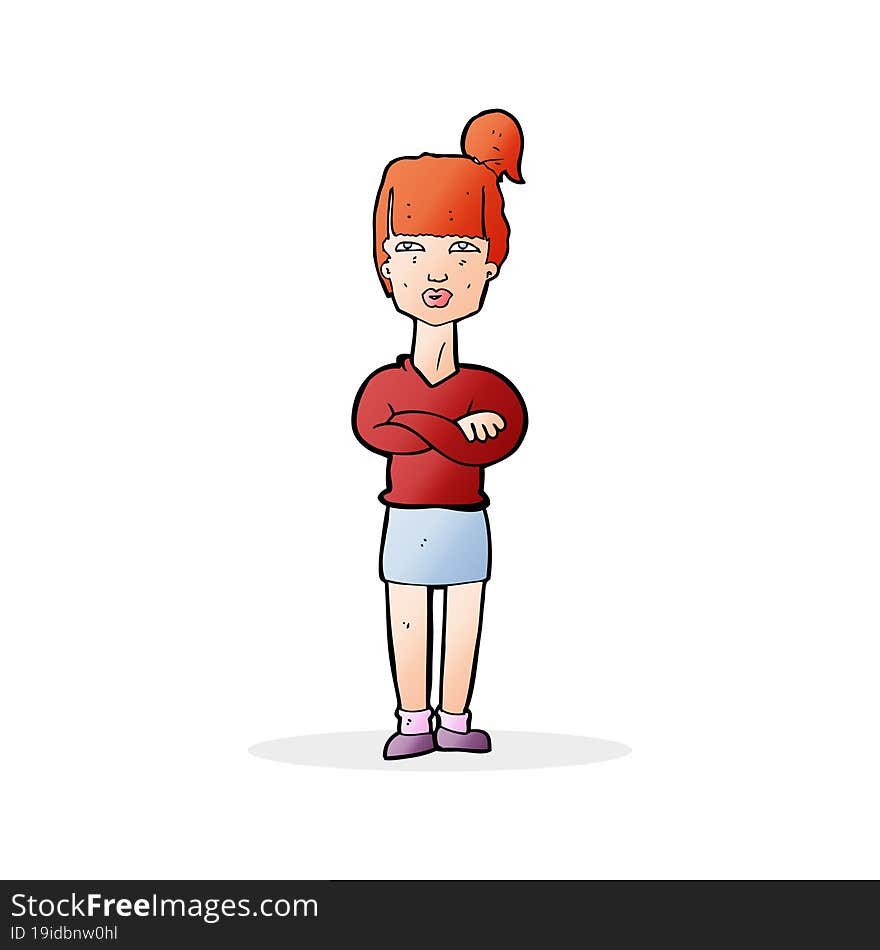 cartoon annoyed woman