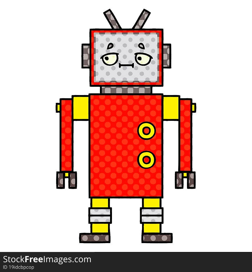 comic book style cartoon robot