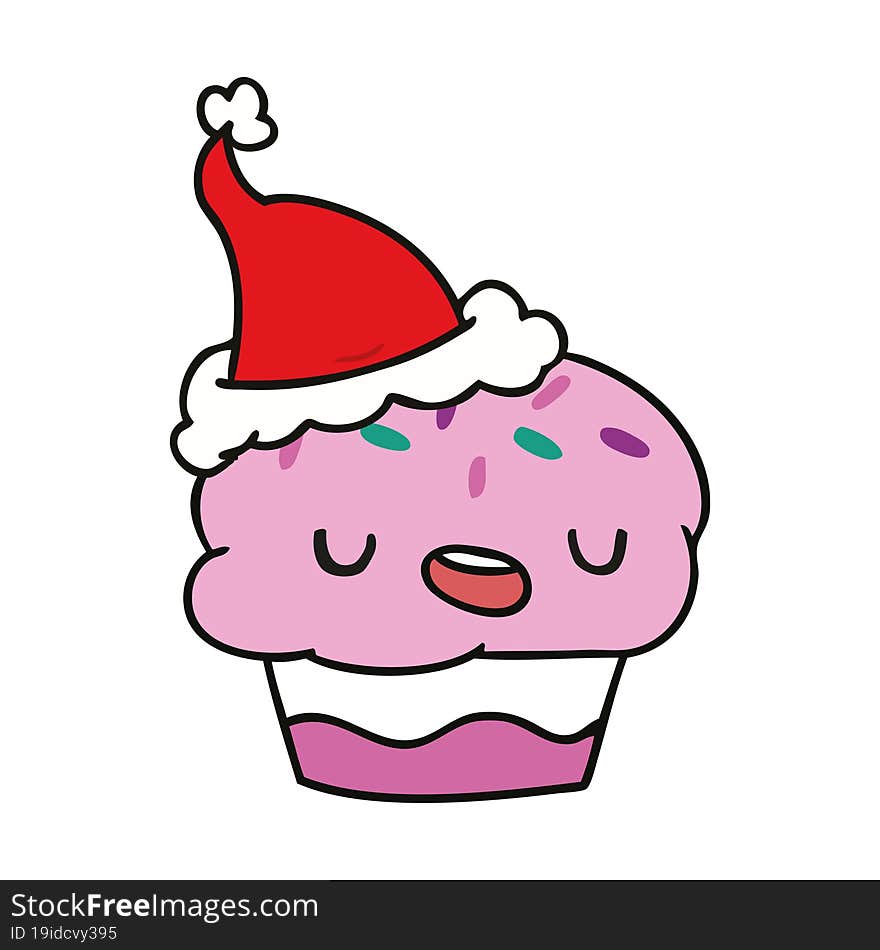 Christmas Cartoon Of Kawaii Cupcake