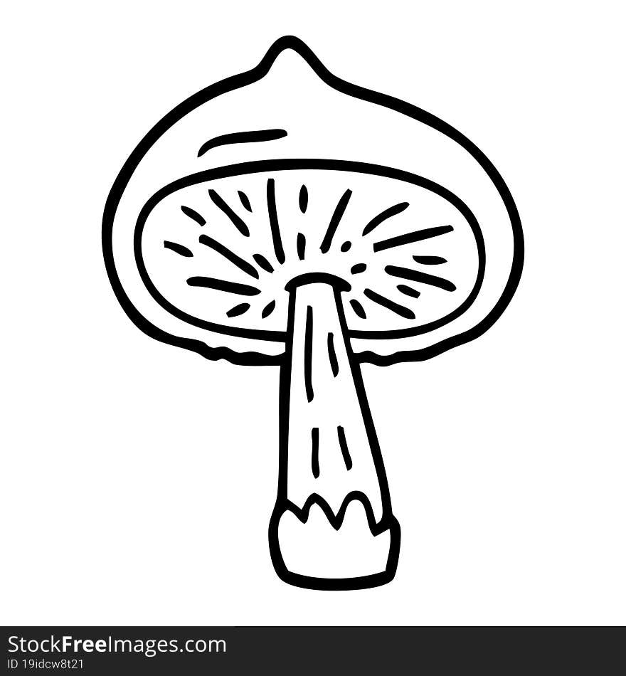 Line Drawing Cartoon Mushroom