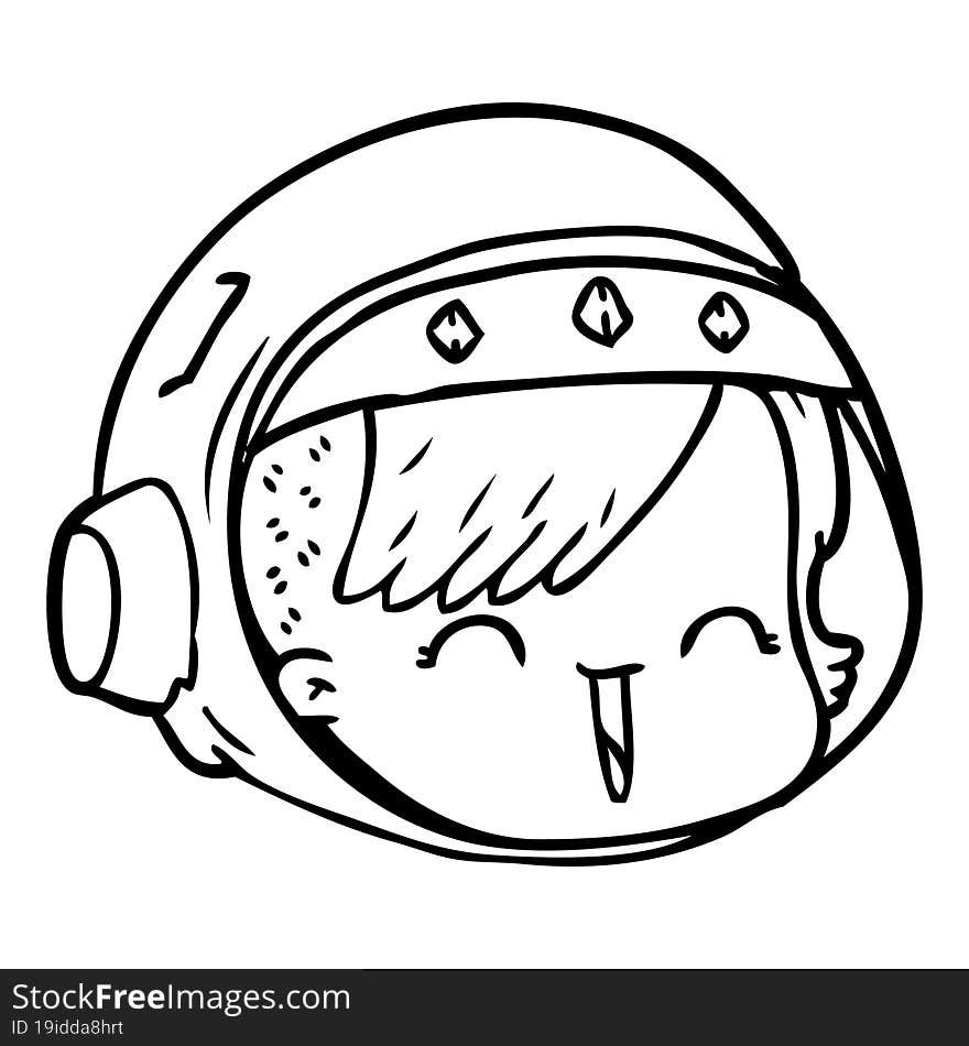 cartoon happy astronaut face. cartoon happy astronaut face