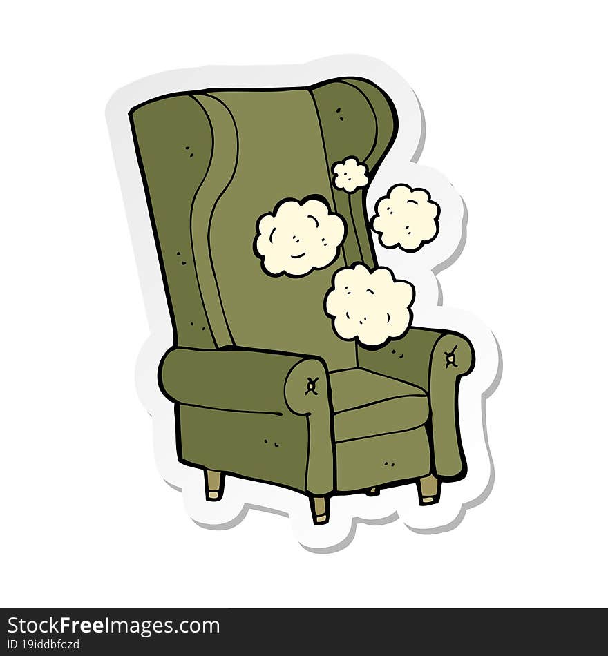 sticker of a cartoon old chair