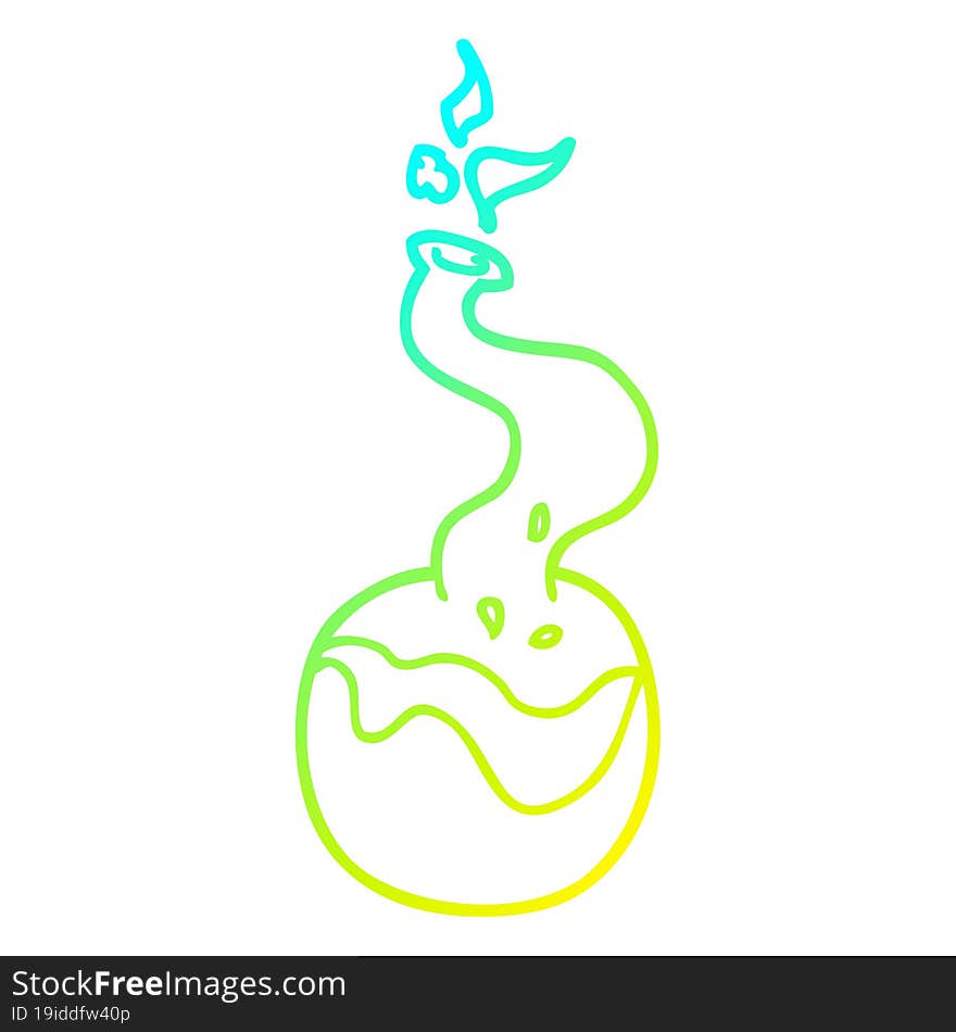 cold gradient line drawing cartoon