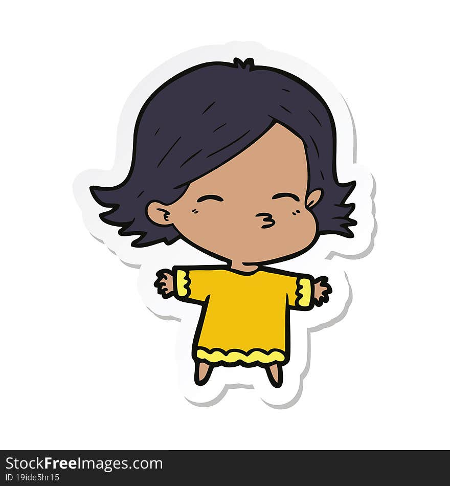 sticker of a cartoon woman