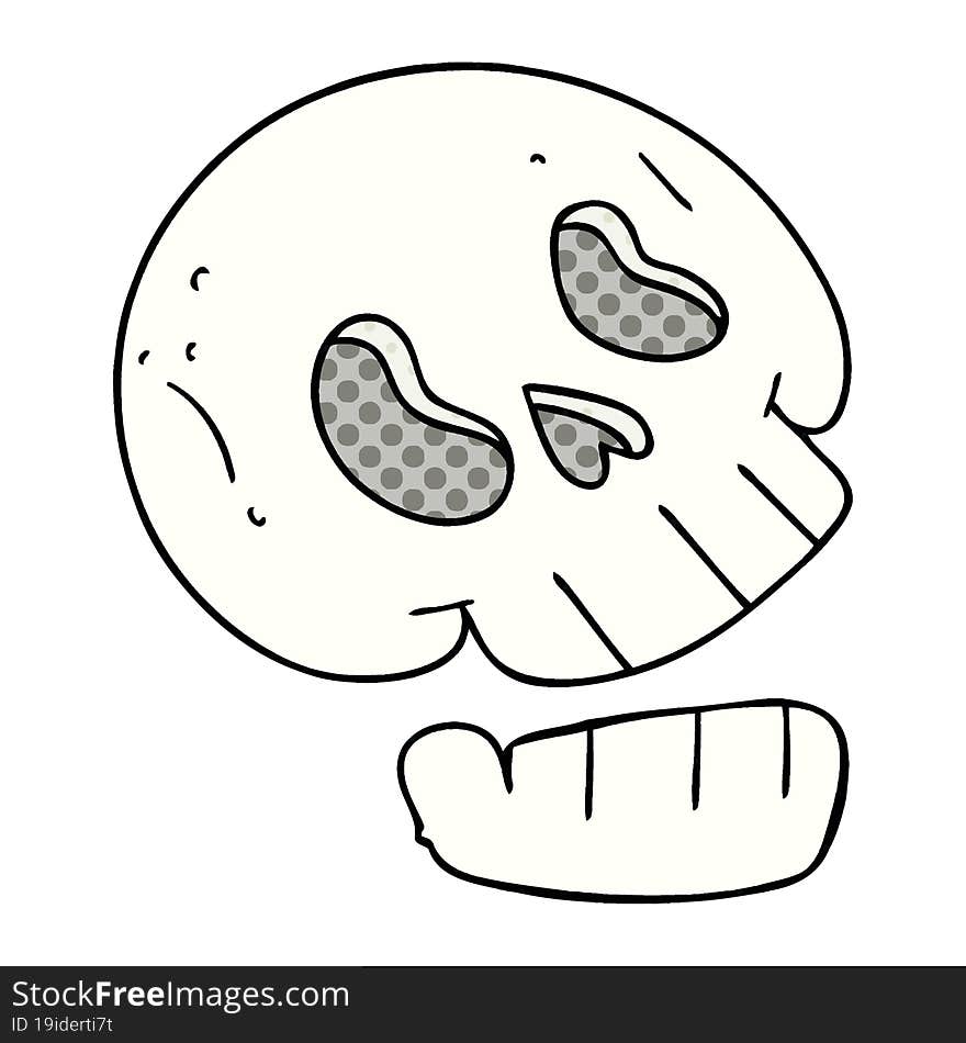 quirky comic book style cartoon skull