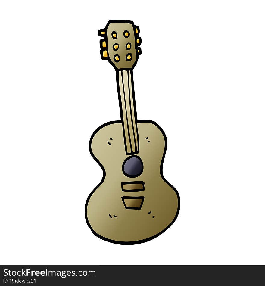 Cartoon Doodle Old Guitar