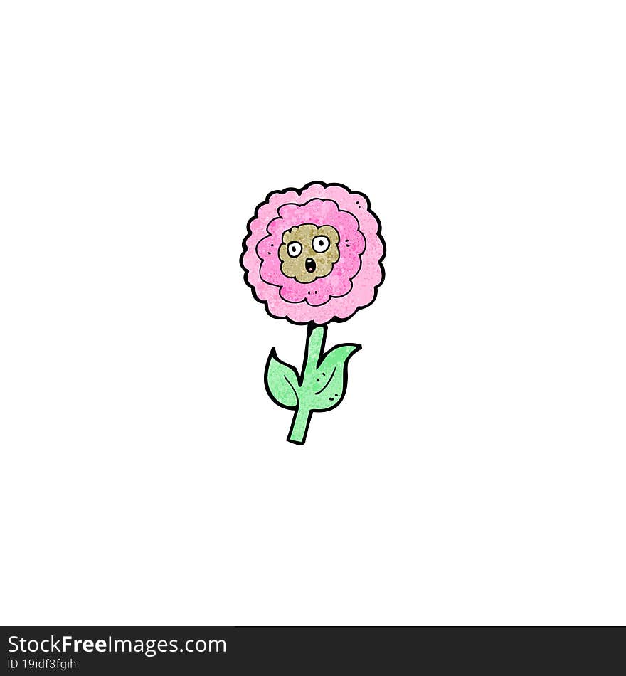 funny flower cartoon character