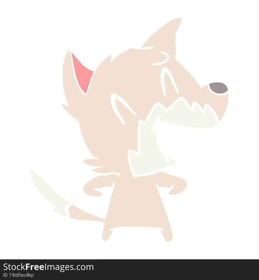 laughing fox flat color style cartoon