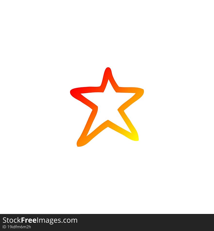 warm gradient line drawing cartoon star symbol