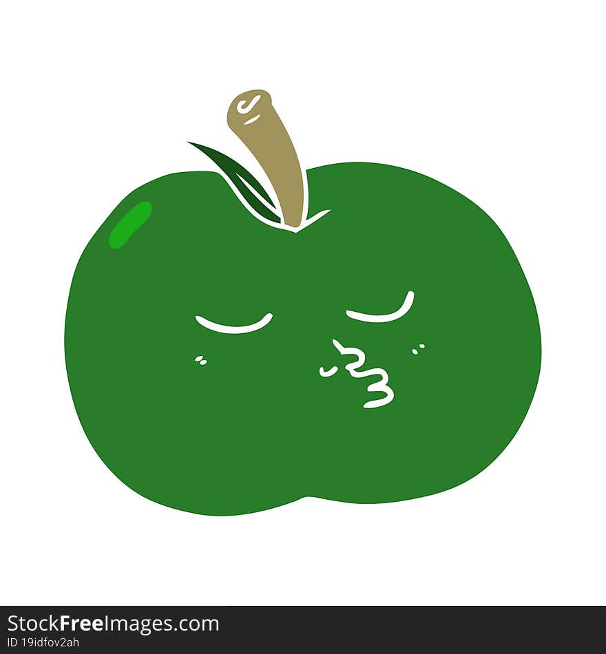 Flat Color Style Cartoon High Quality Apple