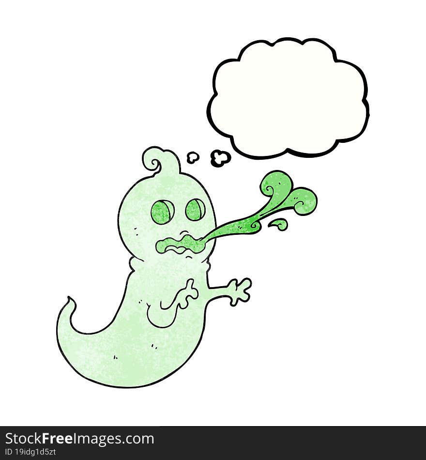 thought bubble textured cartoon slimy ghost