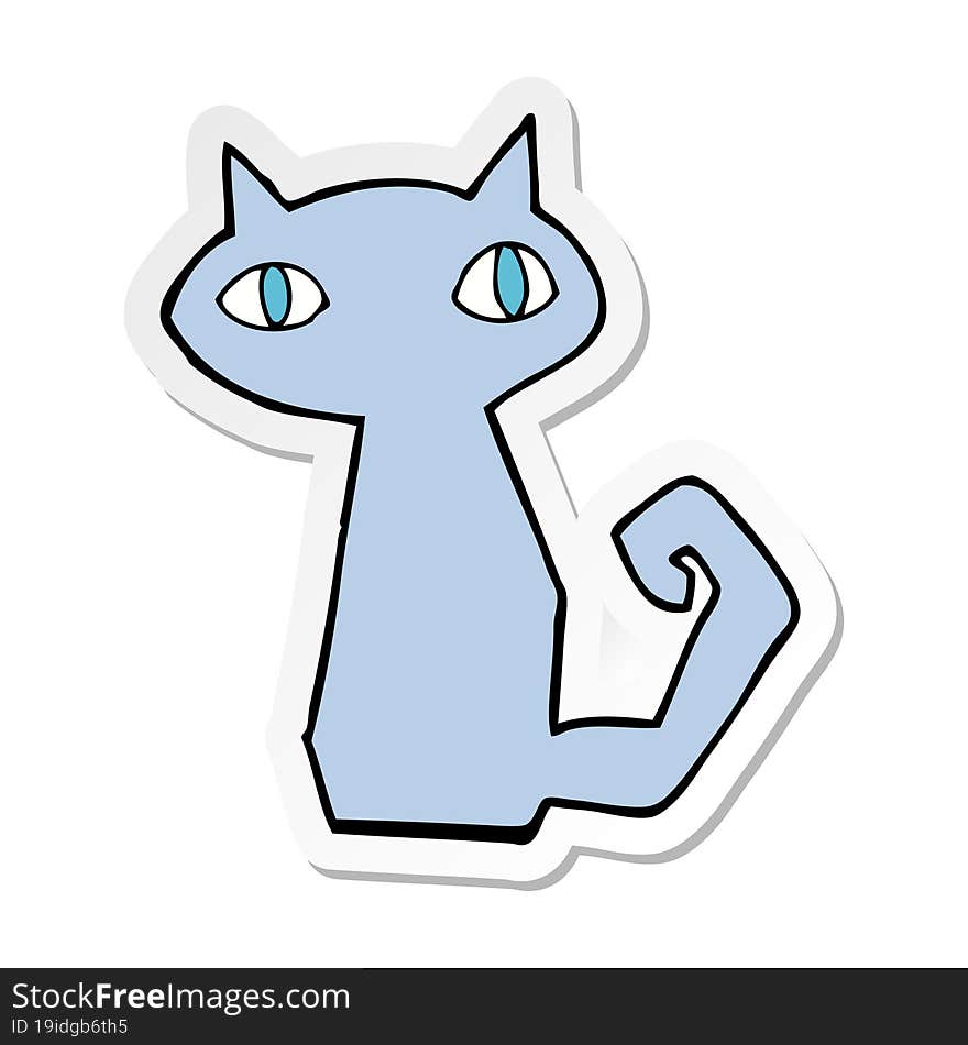 sticker of a cartoon cat