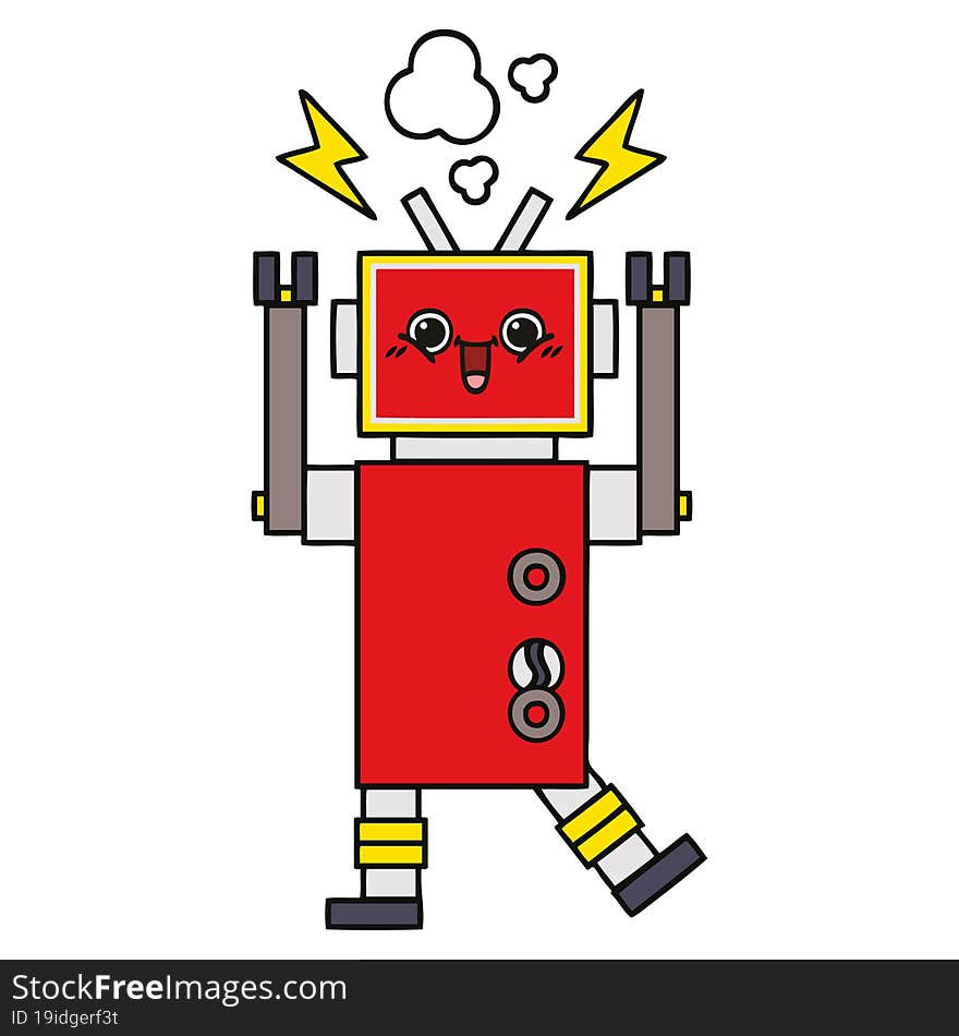 cute cartoon of a robot. cute cartoon of a robot