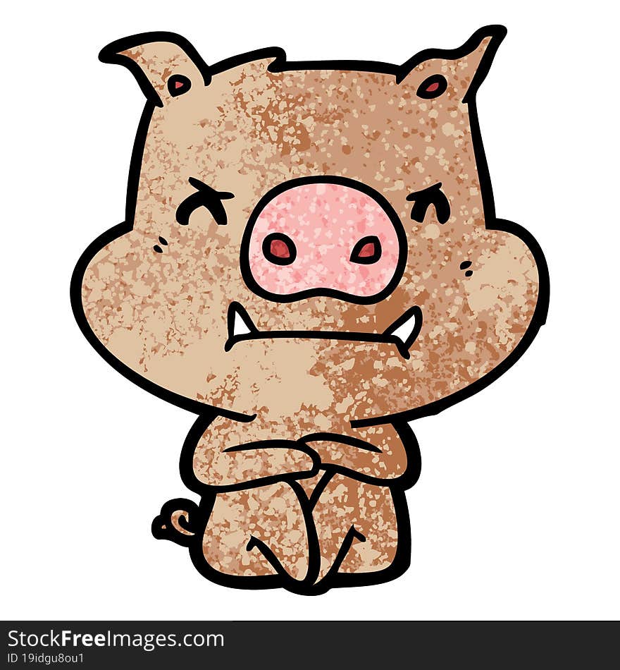 angry cartoon pig. angry cartoon pig