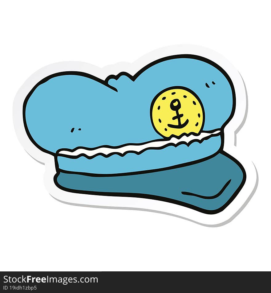 sticker of a cartoon sailor hat