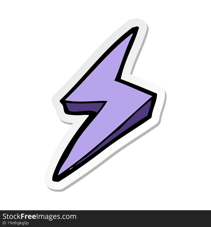 sticker of a cartoon lightning bolt symbol